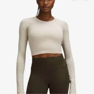 Lululemon swiftly tech long sleeve in mojave tan size 4